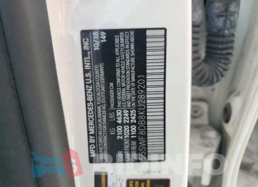55SWF8DB8KU289201 Photo# 12