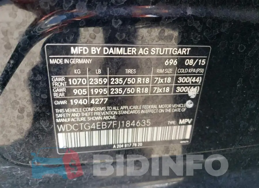 WDCTG4EB7FJ184635 Photo# 13