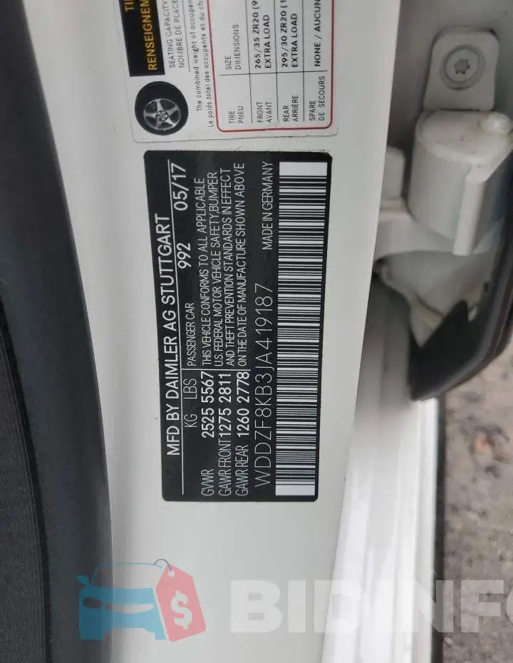 WDDZF8KB3JA419187 Photo# 12