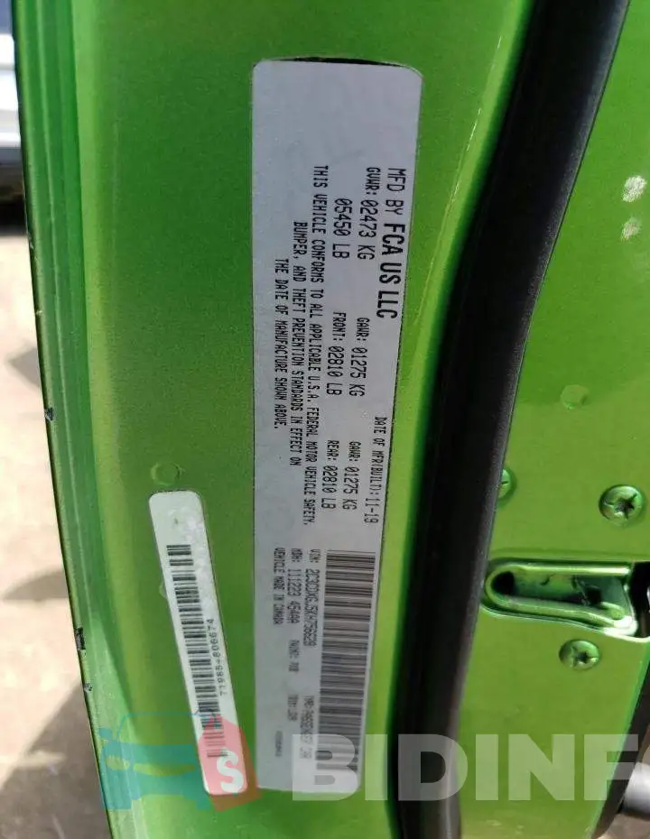 2C3CDXGJ5KH756628 Photo# 12