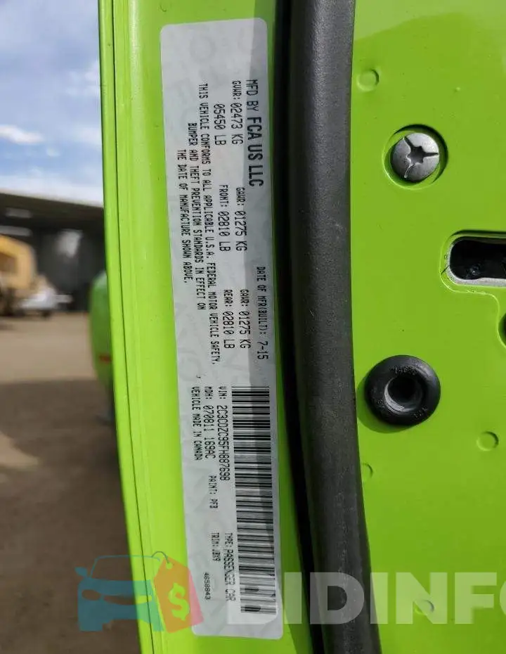 2C3CDZC95FH887698 Photo# 13