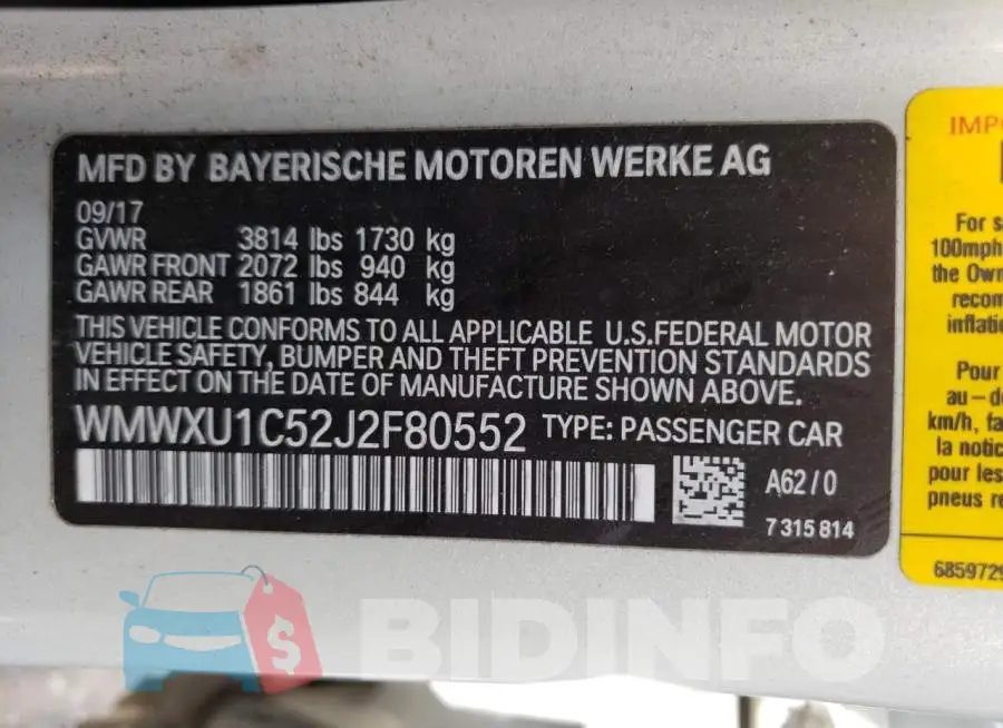 WMWXU1C52J2F80552 Photo# 13