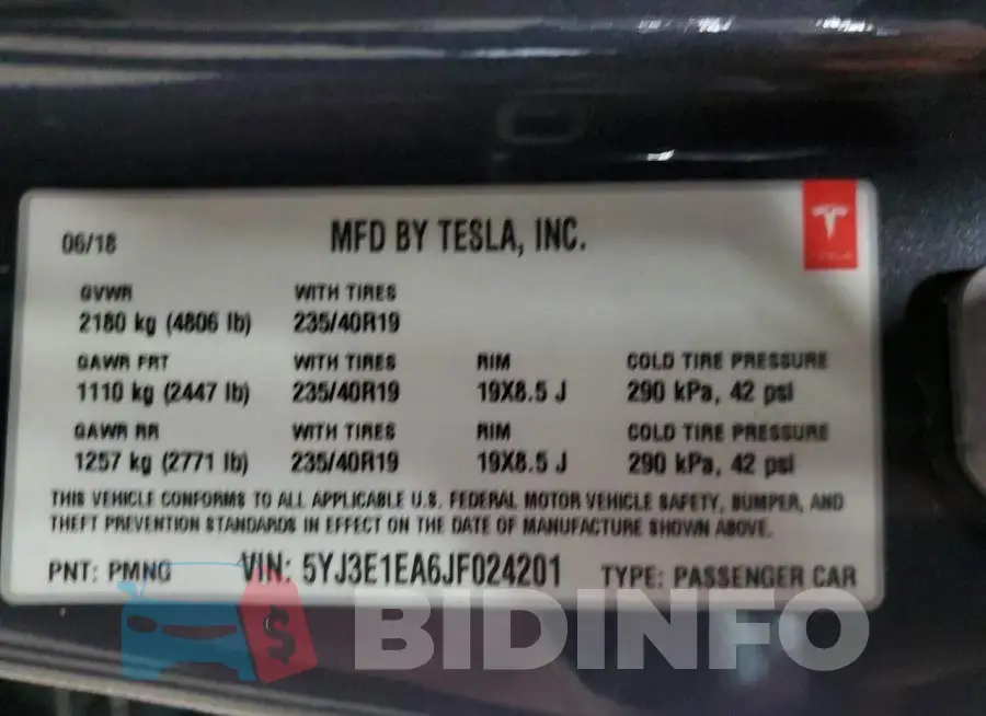 5YJ3E1EA6JF024201 Photo# 13