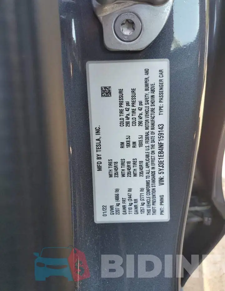 5YJ3E1EB4NF159143 Photo# 12