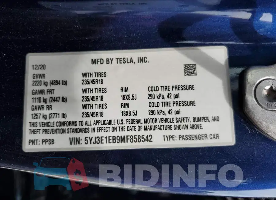 5YJ3E1EB9MF858542 Photo# 12