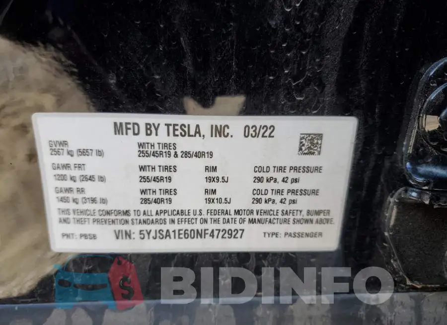 5YJSA1E60NF472927 Photo# 13