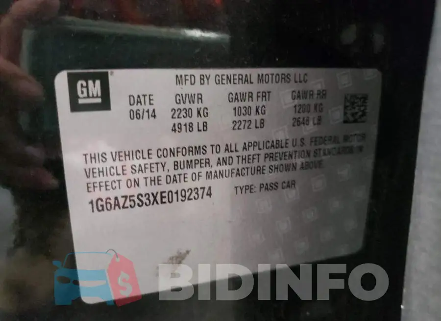 1G6AZ5S3XE0192374 Photo# 12