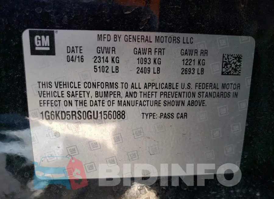 1G6KD5RS0GU156088 Photo# 12