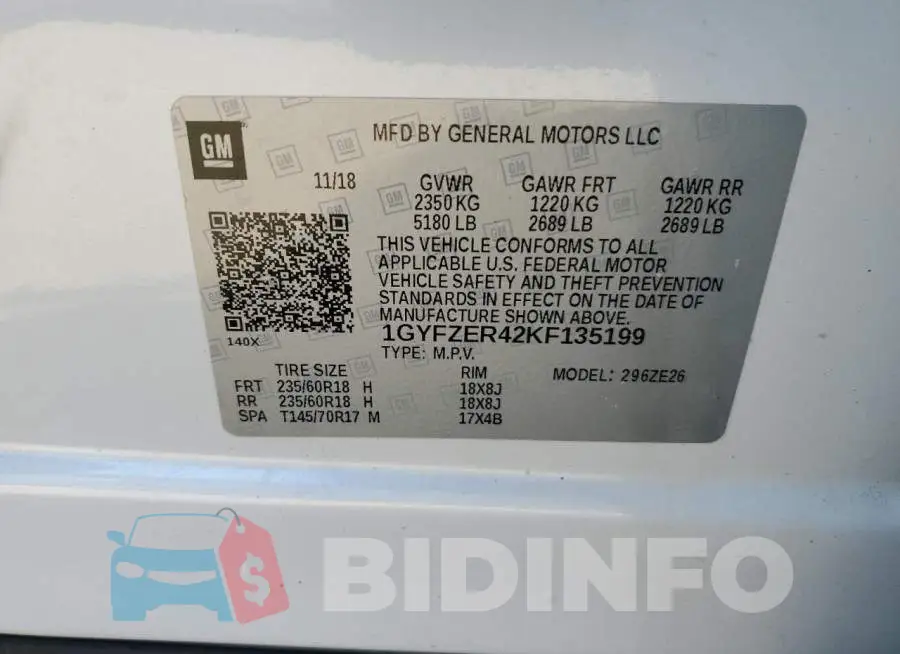 1GYFZER42KF135199 Photo# 13