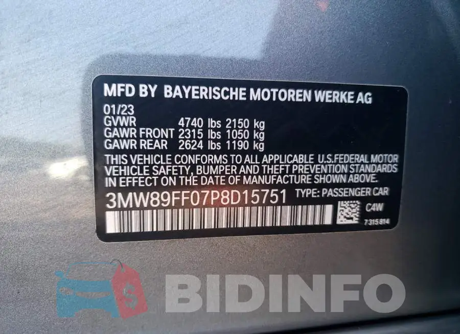 3MW89FF07P8D15751 Photo# 12