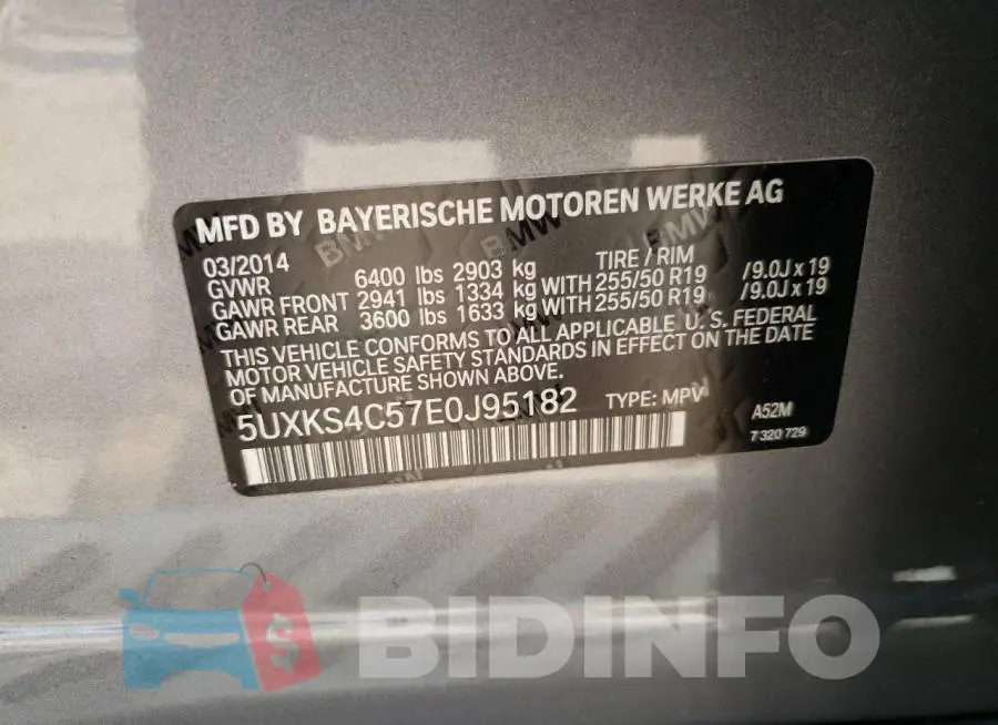 5UXKS4C57E0J95182 Photo# 12