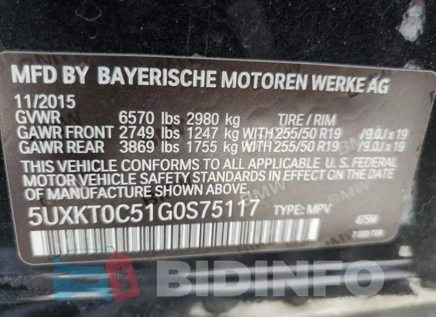 5UXKT0C51G0S75117 Photo# 13