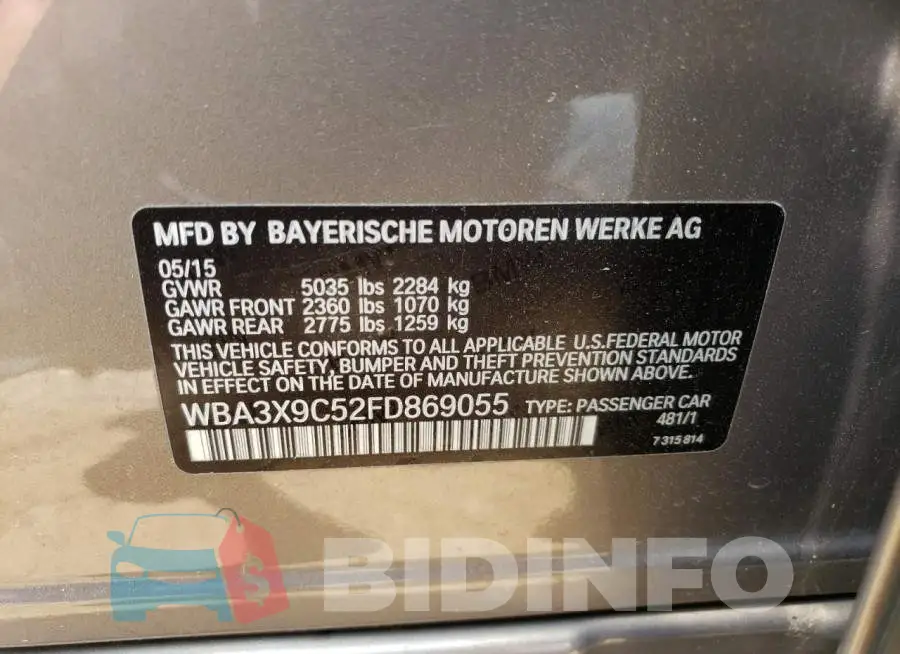 WBA3X9C52FD869055 Photo# 12