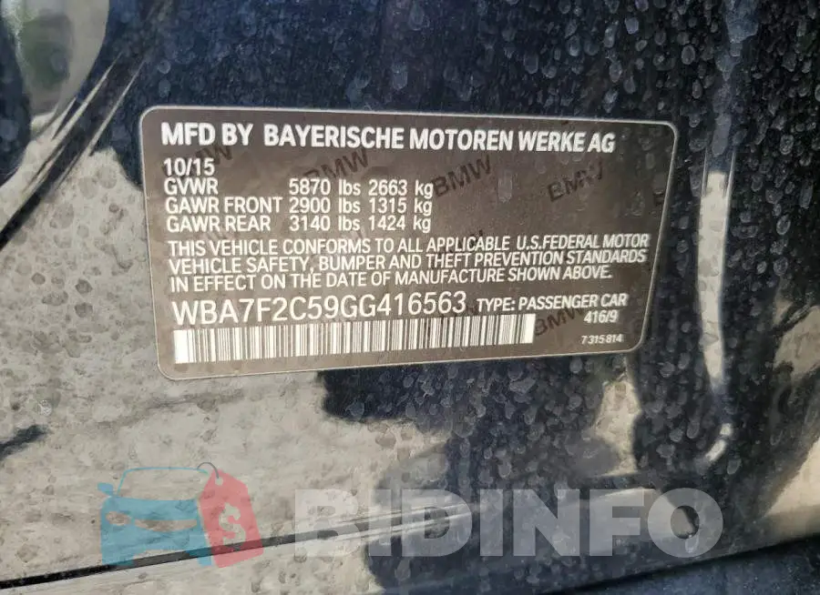 WBA7F2C59GG416563 Photo# 12