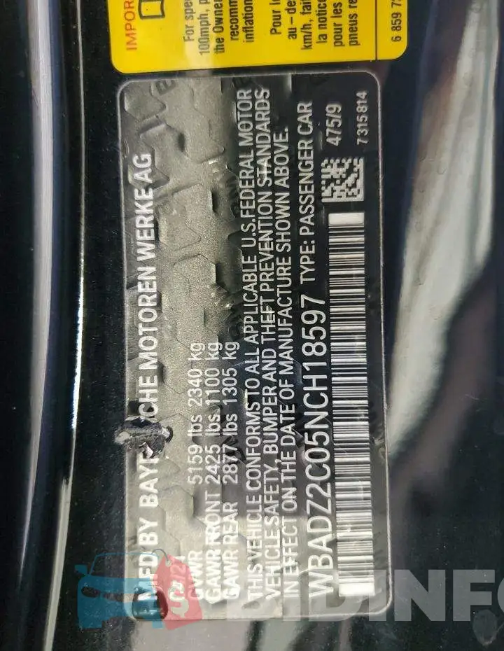 WBADZ2C05NCH18597 Photo# 12