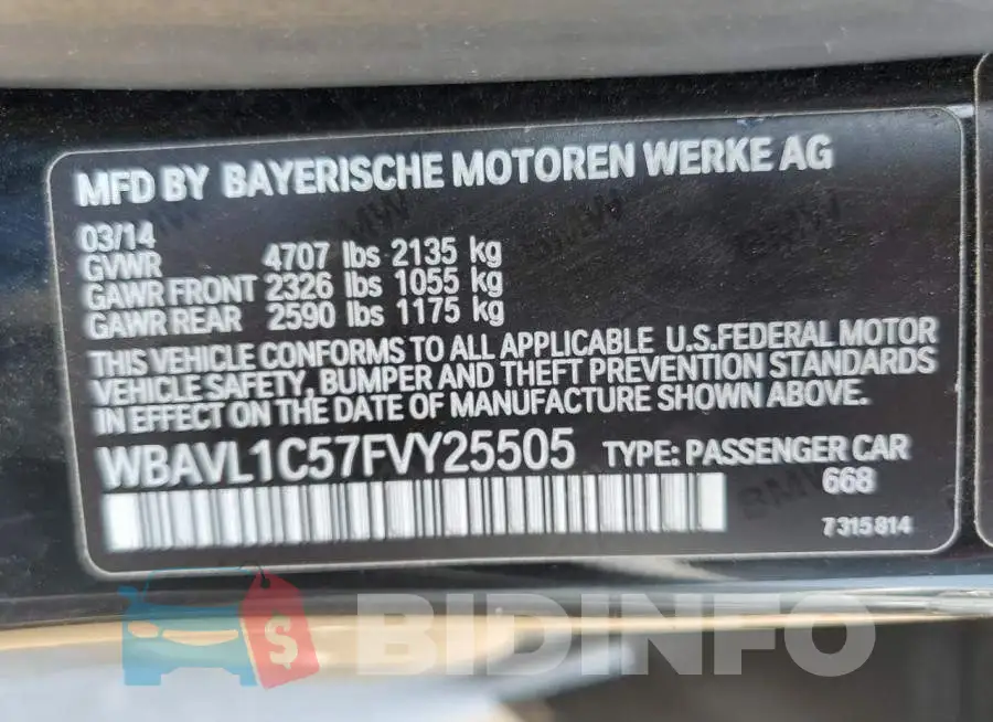 WBAVL1C57FVY25505 Photo# 13