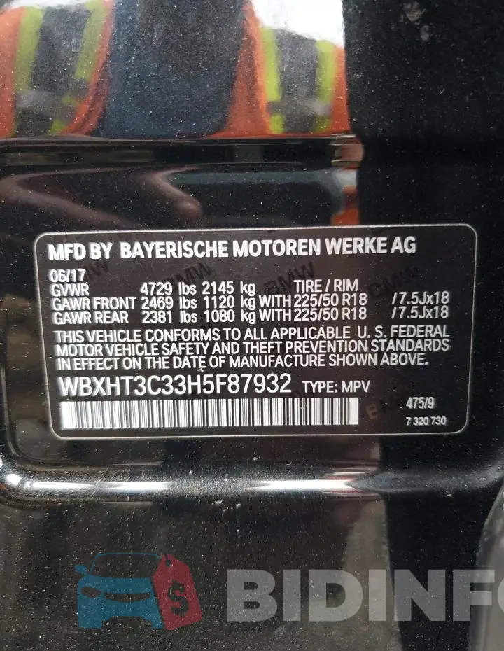 WBXHT3C33H5F87932 Photo# 13