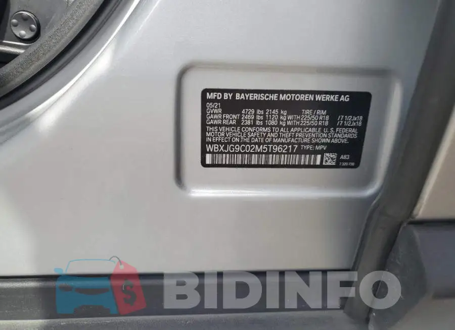 WBXJG9C02M5T96217 Photo# 12