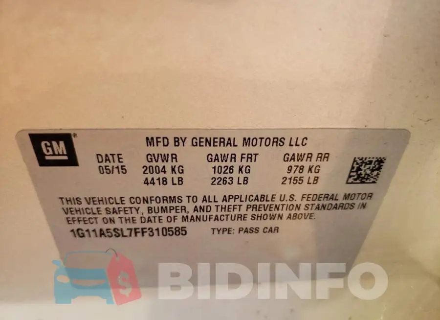 1G11A5SL7FF310585 Photo# 12