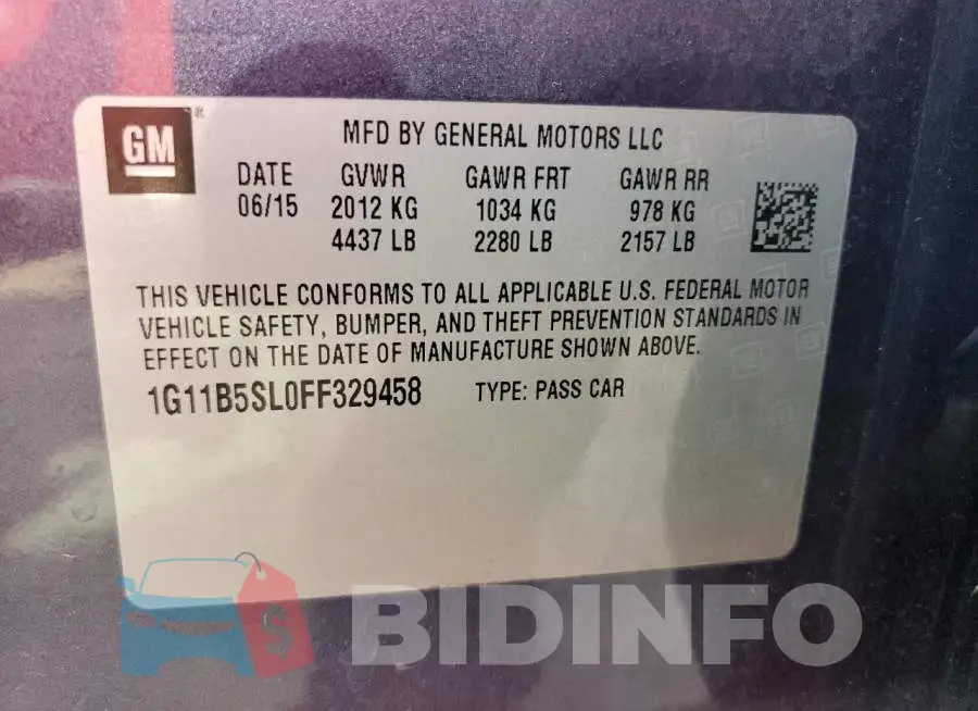 1G11B5SL0FF329458 Photo# 12