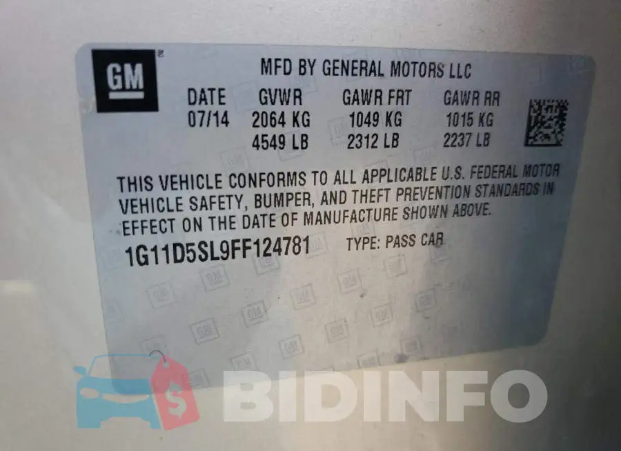 1G11D5SL9FF124781 Photo# 12