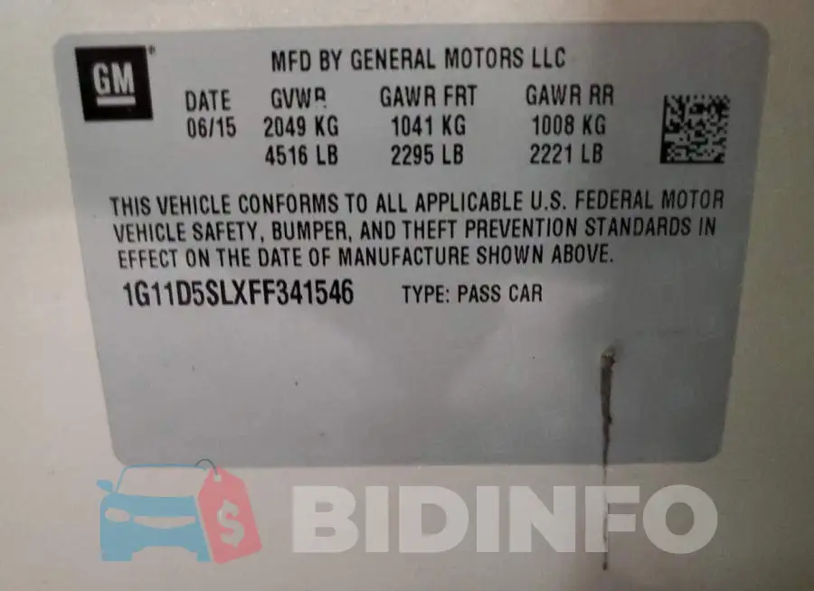 1G11D5SLXFF341546 Photo# 12