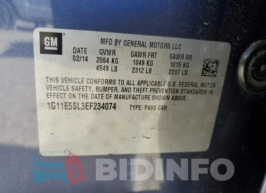 1G11E5SL3EF234074 Photo# 12
