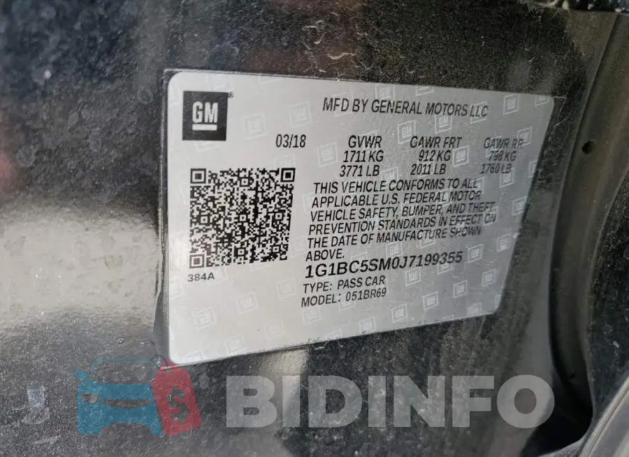 1G1BC5SM0J7199355 Photo# 12