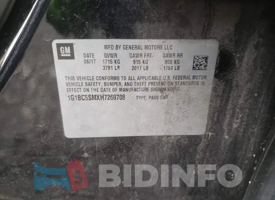1G1BC5SMXH7268708 Photo# 12