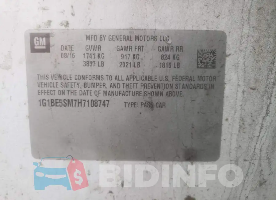 1G1BE5SM7H7108747 Photo# 13