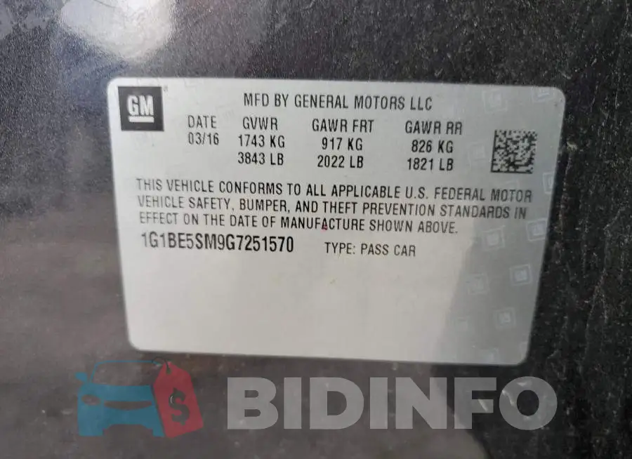 1G1BE5SM9G7251570 Photo# 13
