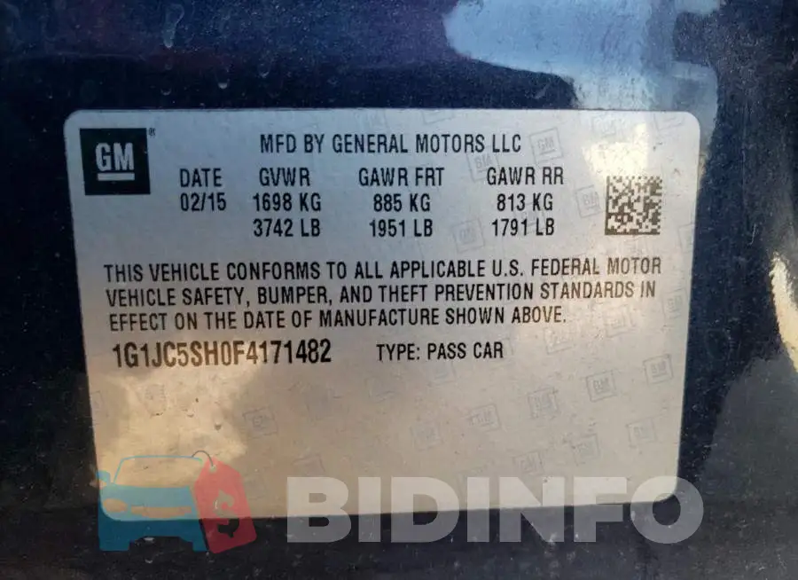 1G1JC5SH0F4171482 Photo# 12