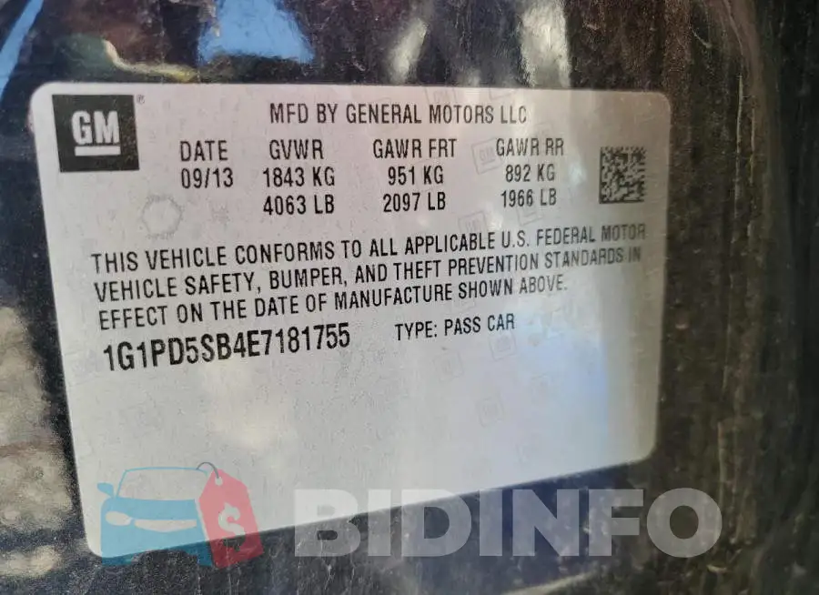 1G1PD5SB4E7181755 Photo# 12