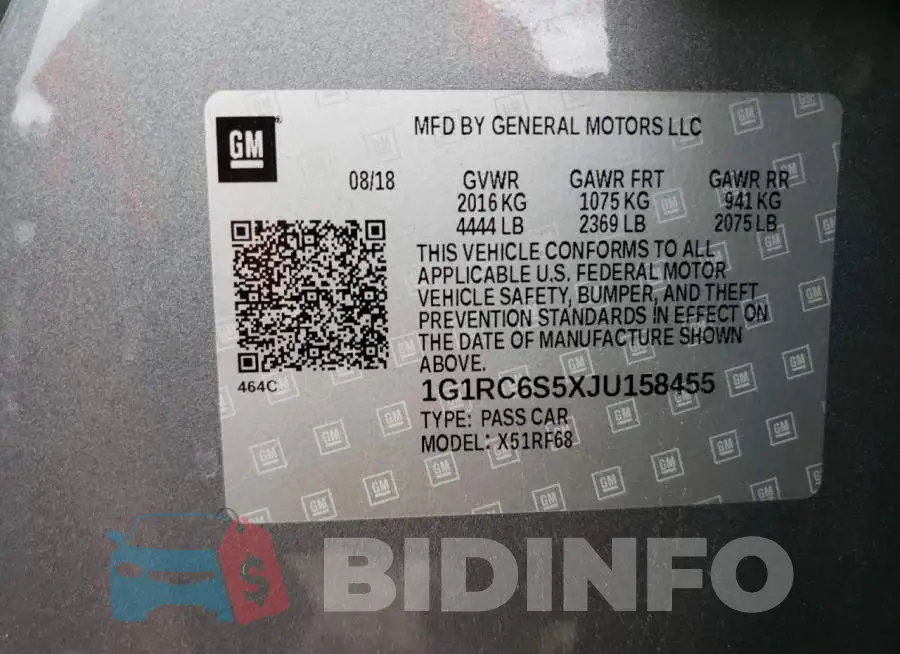 1G1RC6S5XJU158455 Photo# 12