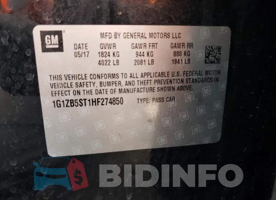 1G1ZB5ST1HF274850 Photo# 12