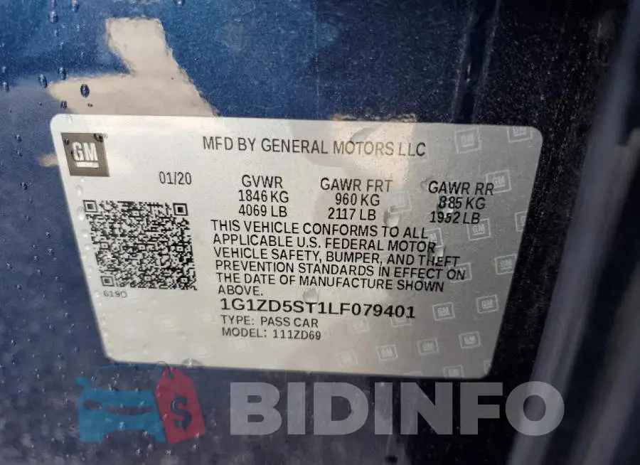 1G1ZD5ST1LF079401 Photo# 13