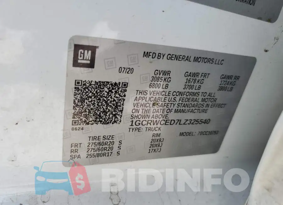 1GCRWCED7LZ325540 Photo# 12