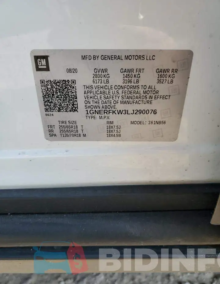 1GNERFKW3LJ290076 Photo# 13