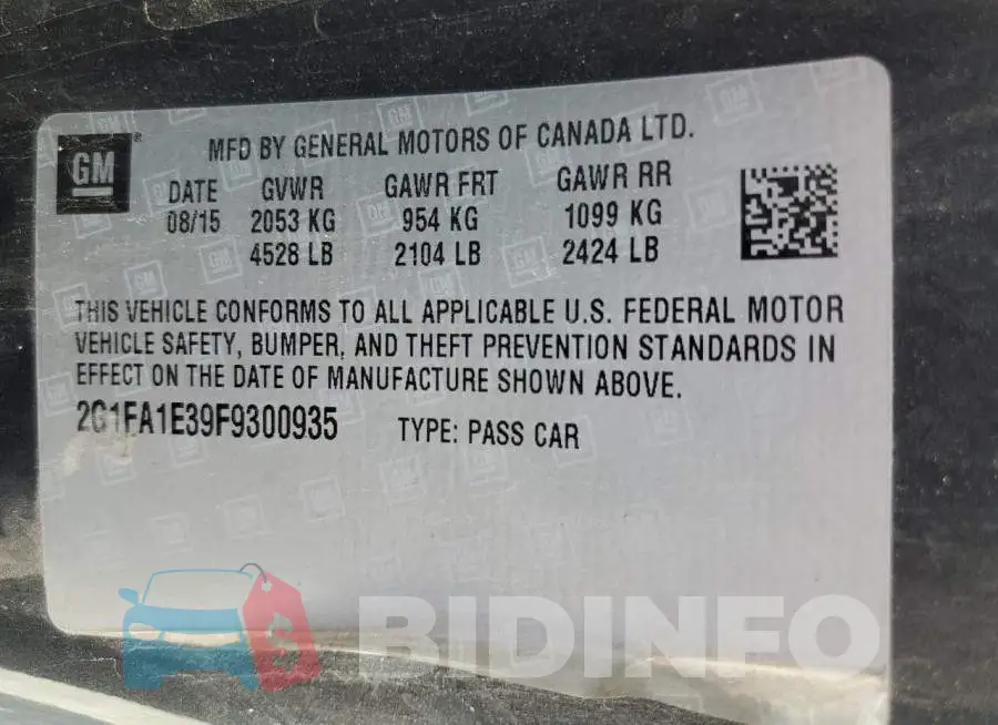 2G1FA1E39F9300935 Photo# 13