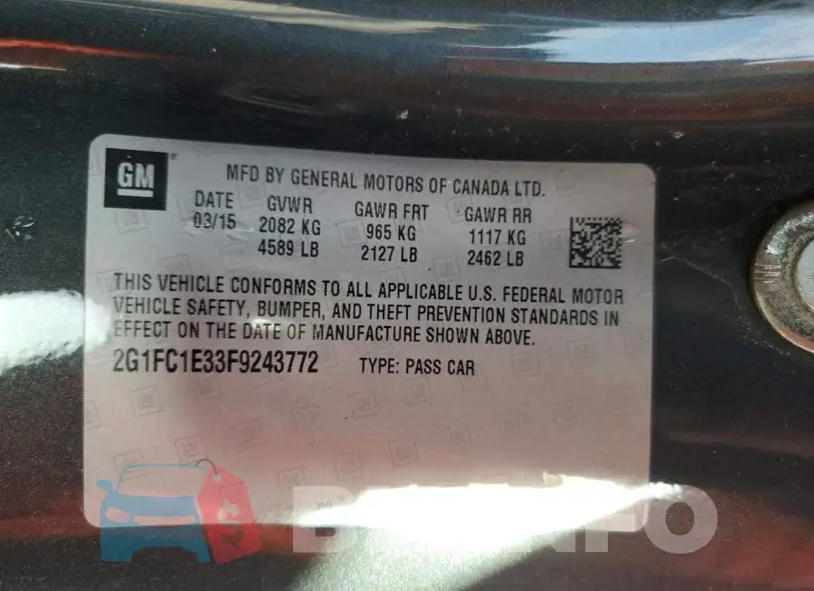 2G1FC1E33F9243772 Photo# 12