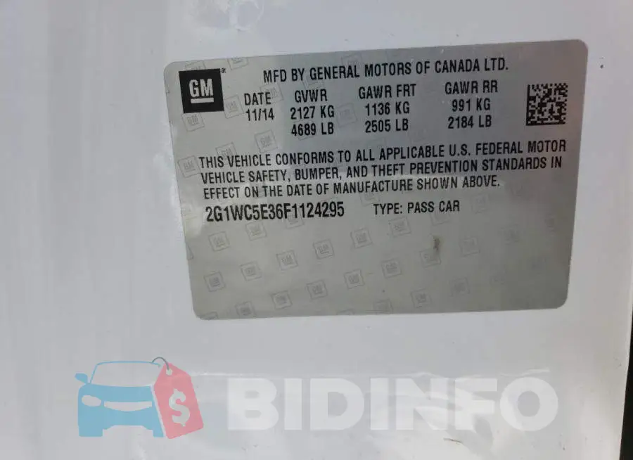 2G1WC5E36F1124295 Photo# 13