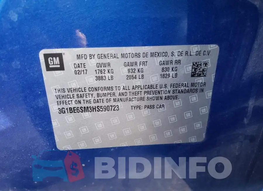 3G1BE6SM3HS590723 Photo# 10