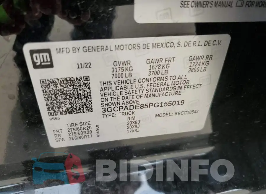 3GCPADE85PG155019 Photo# 12