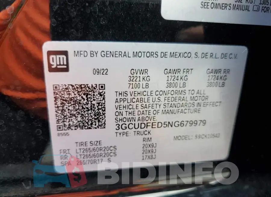 3GCUDFED5NG679979 Photo# 13