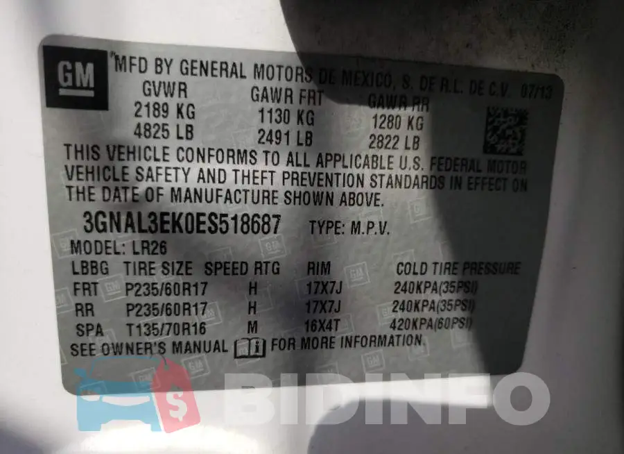 3GNAL3EK0ES518687 Photo# 10