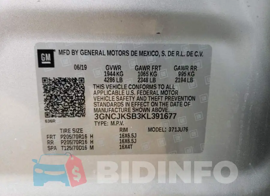 3GNCJKSB3KL391677 Photo# 13