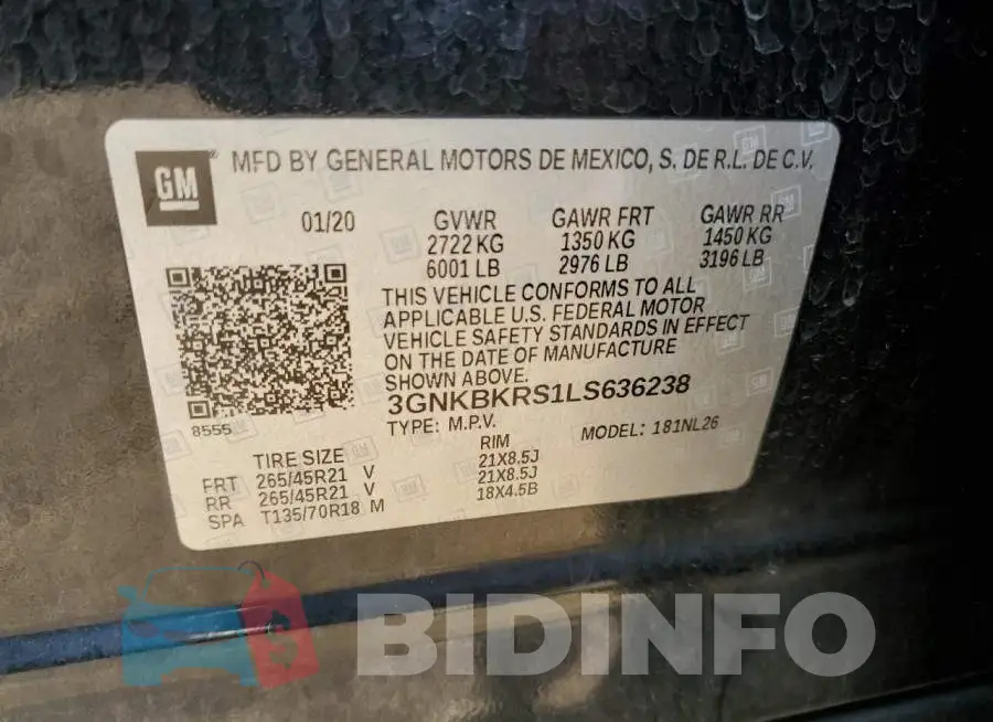 3GNKBKRS1LS636238 Photo# 12