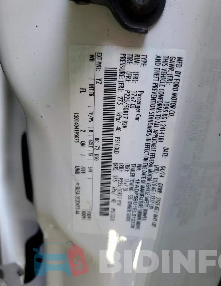 1FADP5BU1EL512338 Photo# 12