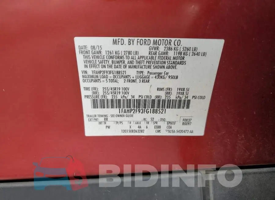 1FAHP2F93FG188521 Photo# 12