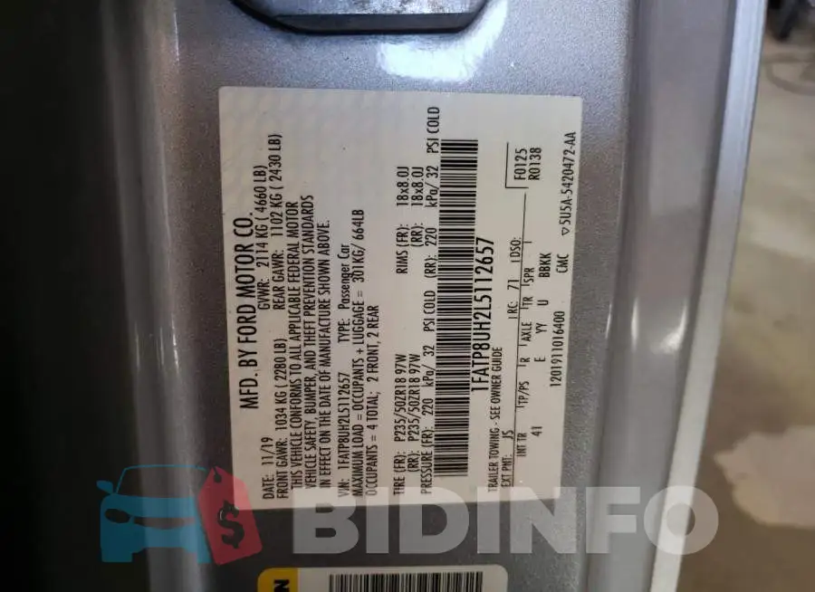 1FATP8UH2L5112657 Photo# 13